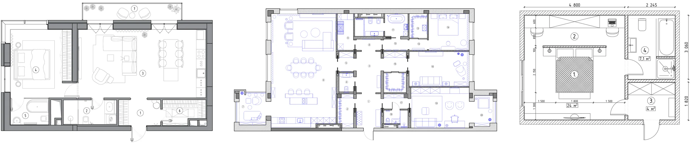 Examples of original architectural floor-plan images from AntPlan.